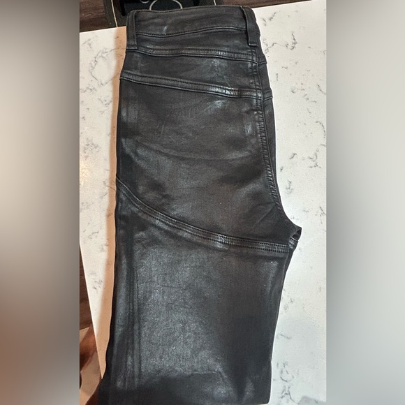 ASOS DESIGN high rise 'lift and contour' skinny jeans in coated black - Picture 6 of 11